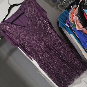Purple flapper sequins dress